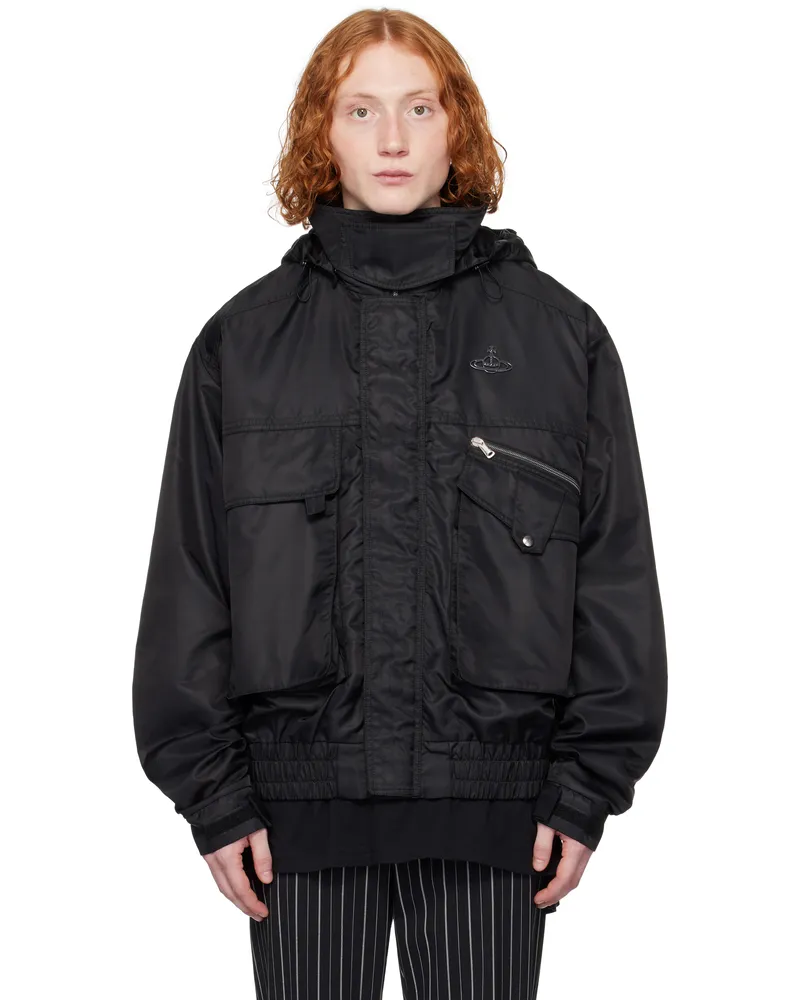 Vivienne Westwood Black Nevada Bomber Jacket Ss25-n401