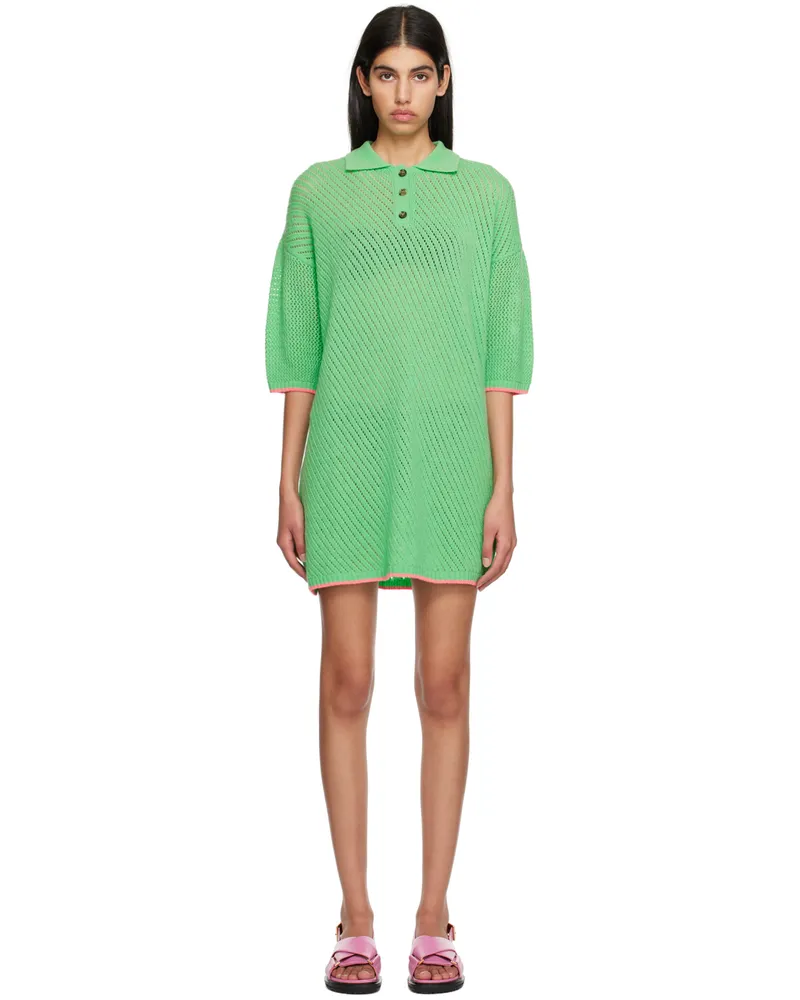 MSGM Green Button Minidress 34