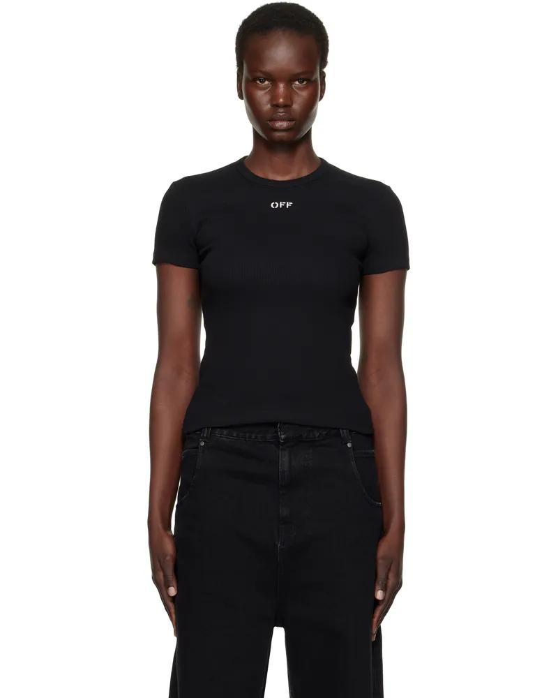 OFF-WHITE Black 'Off' Stamp Rib Basic T-shirt Black