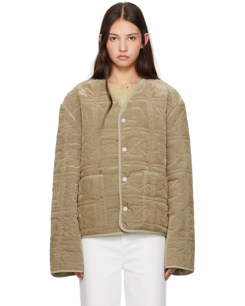 Nanushka Tan Adara Jacket Iridescent