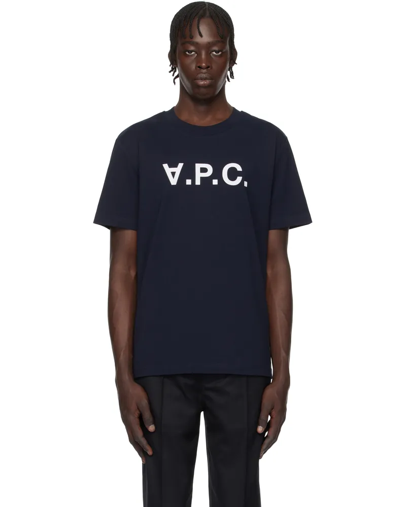 A.P.C. Navy Standard Grand 'VPC' T-shirt Tiq