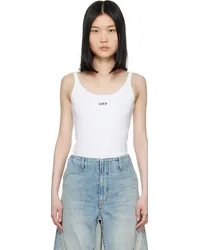 OFF-WHITE White Off Stamp Rib Tank Top White