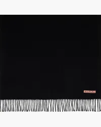 Acne Studios Black Fringe Wool Oversized Scarf Black