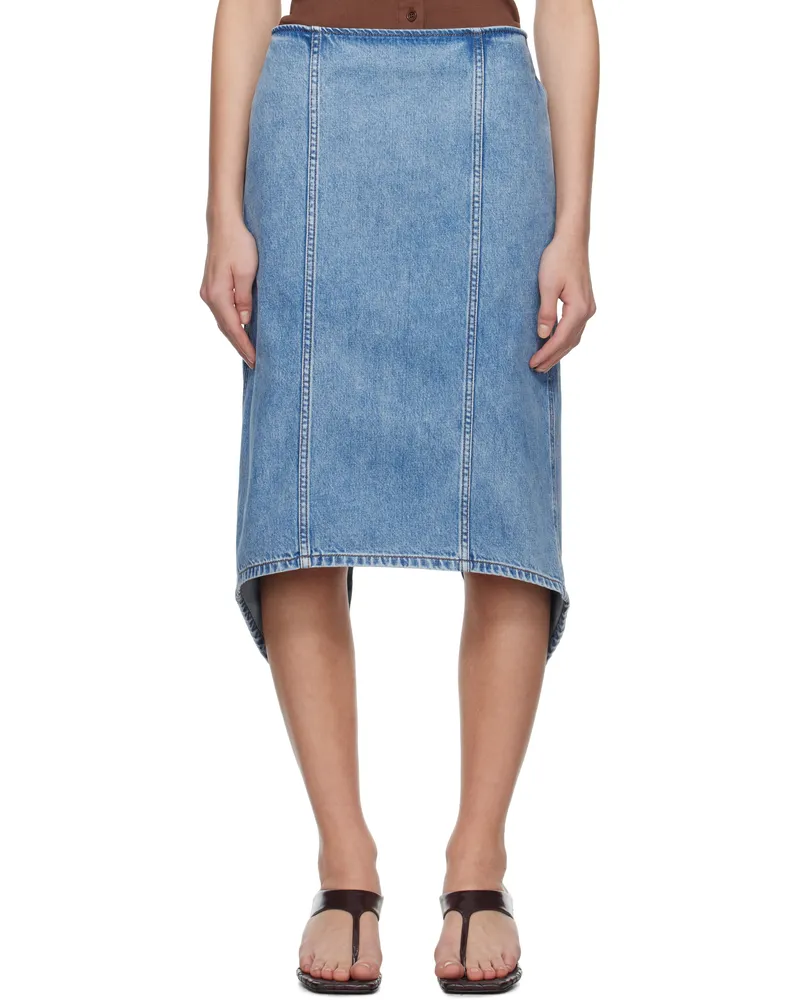 J.W.Anderson Blue Layered Denim Midi Skirt 804