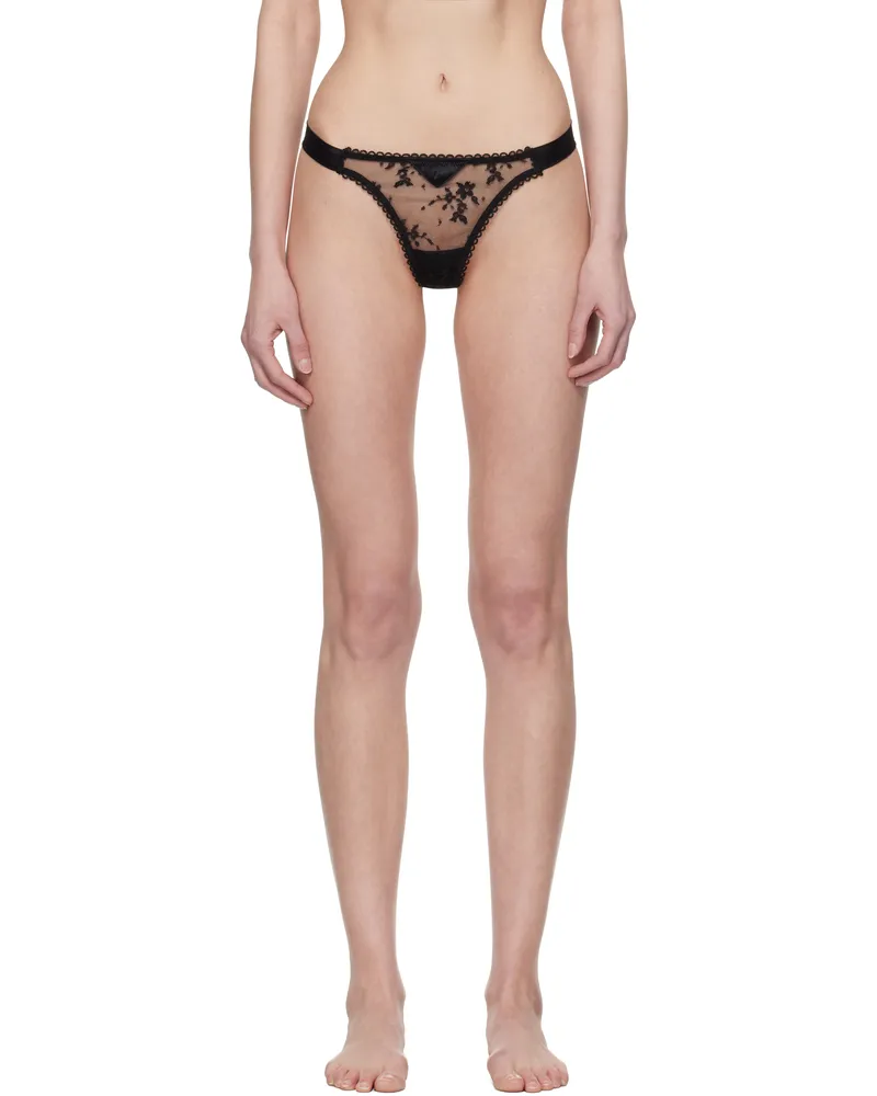 Fleur Du Mal Black Untie Me Thong 0100