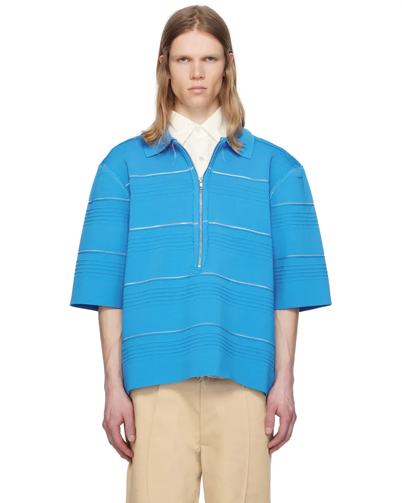 Camiel Fortgens Blue Viscose Polo Blue