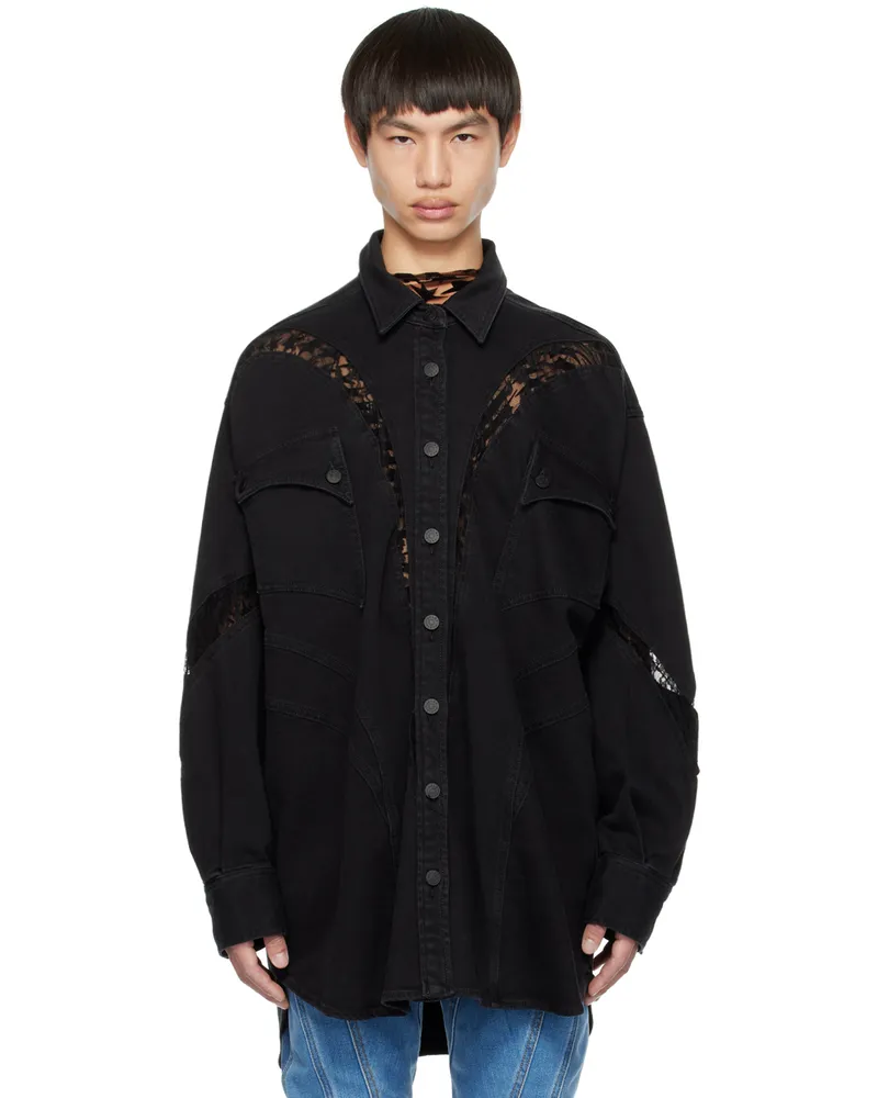 Thierry Mugler Black Oversized Denim Jacket B1999
