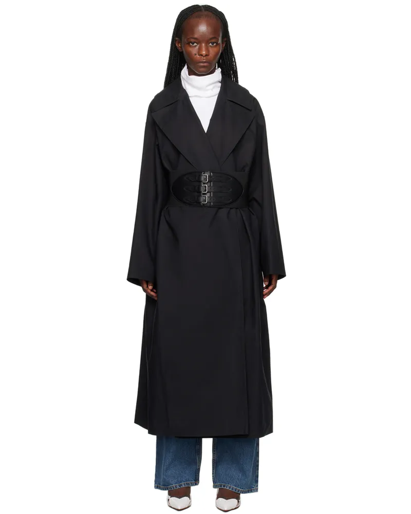 Alaïa Black Belted Trench Coat 999