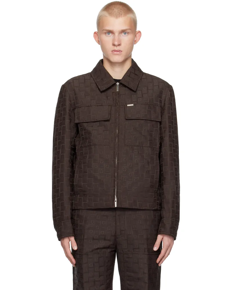 Ferragamo Brown Ferragamo Monogram Jacket Expresso
