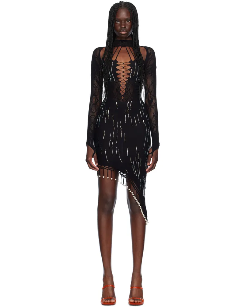 Poster Girl Black Embellished Midi Dress Black