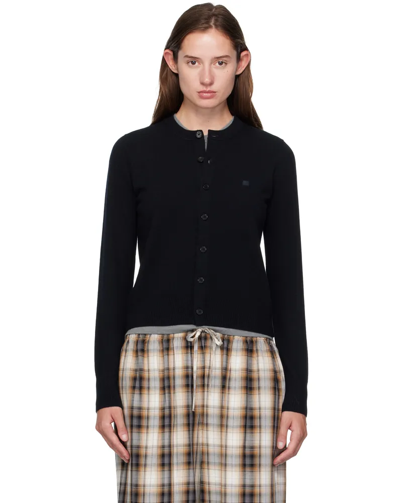 Acne Studios Black Fitted Yak Wool Cardigan 900