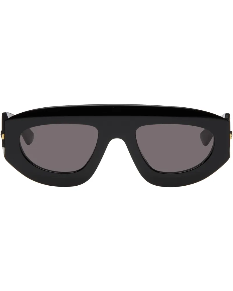 Bottega Veneta Black Ultrathin Shield Sunglasses 001