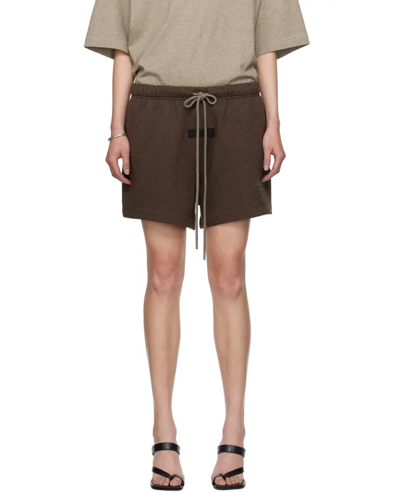 Fear of God Brown Drawstring Shorts Heather