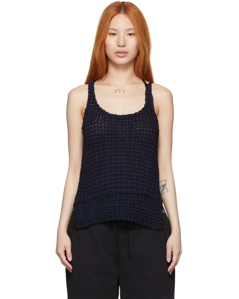 3.1 phillip lim Black Cotton Tank Top Bl028-black-navy