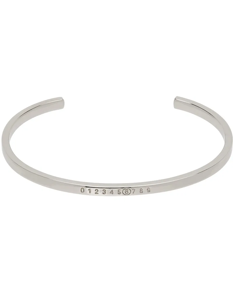 Maison Margiela Silver Numeric Minimal Signature Cuff Bracelet 951
