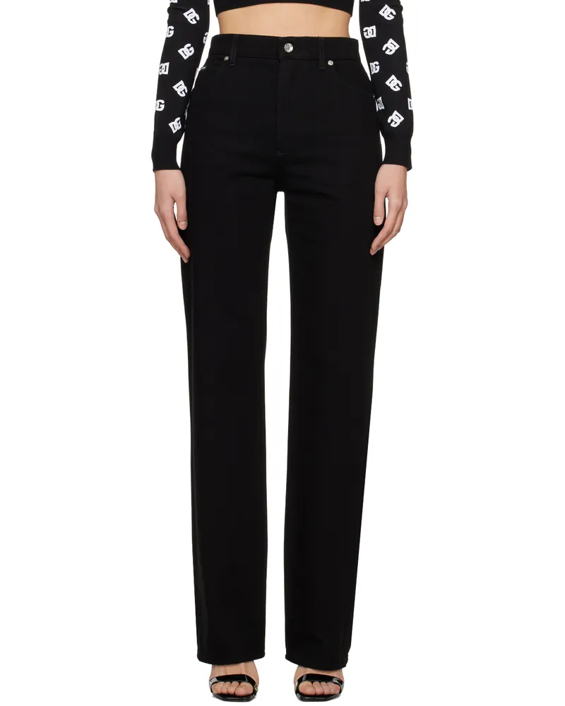 Dolce & Gabbana Black Loose-Fit Jeans S9001