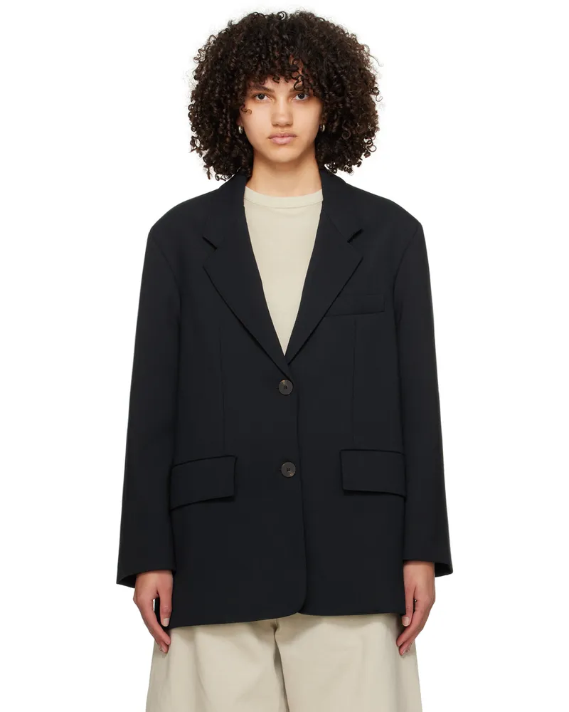 Studio Nicholson Navy Paneled Blazer Darkest