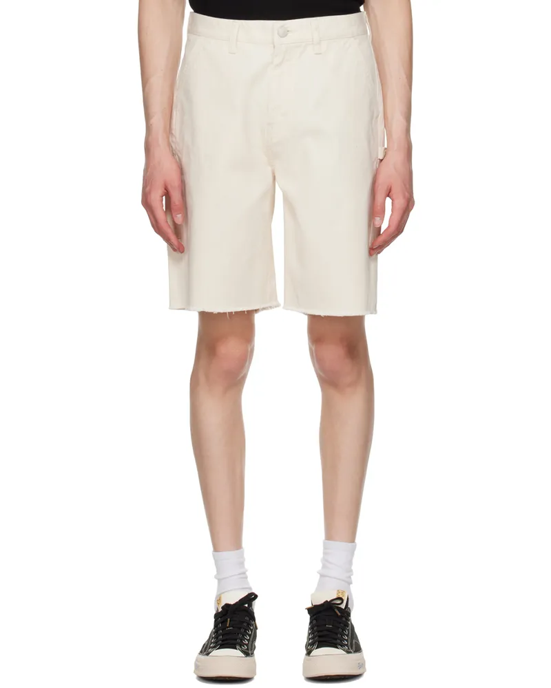 John Elliott + Co Off-White Cut-Off Shorts Natural