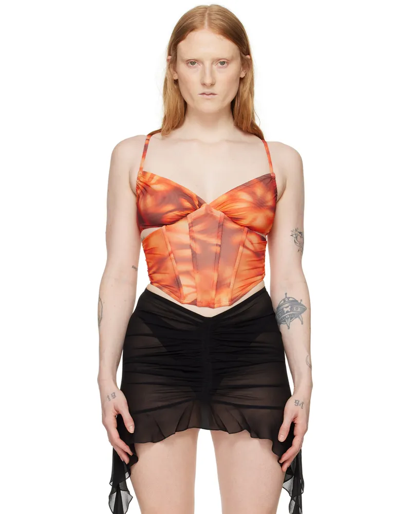MISBHV Orange Printed Corset Orange