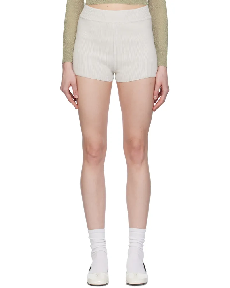 AMI Paris Gray Ami de Cœur Shorts Chalk