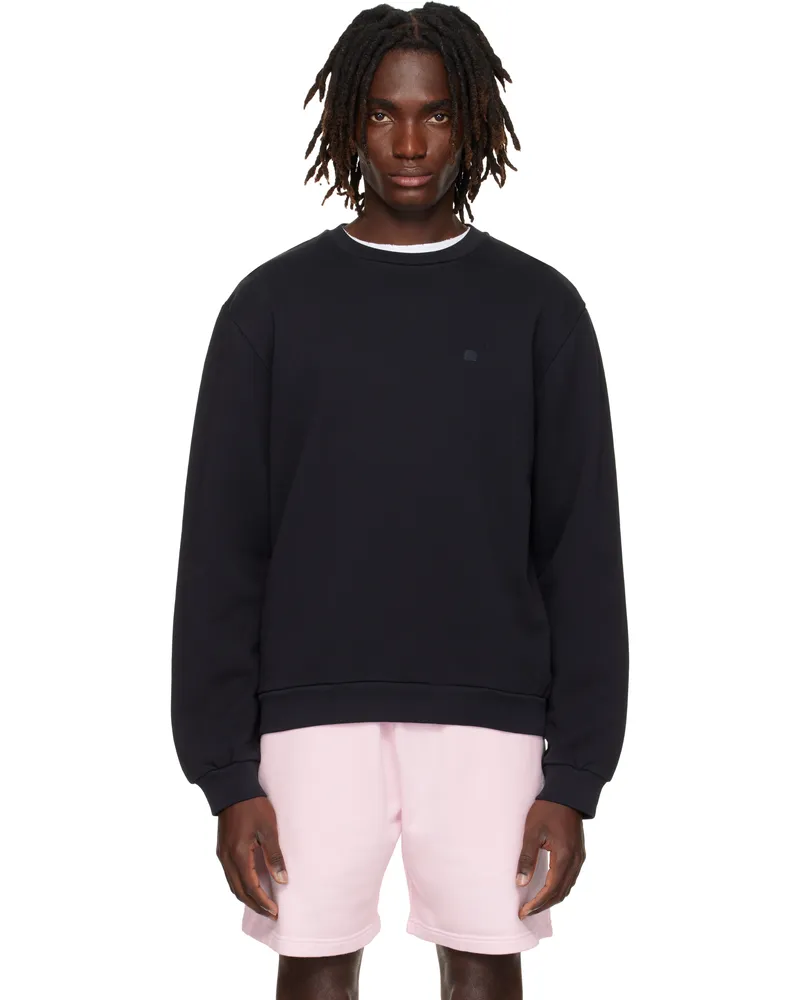 Acne Studios Black Crewneck Fleece Sweatshirt 900