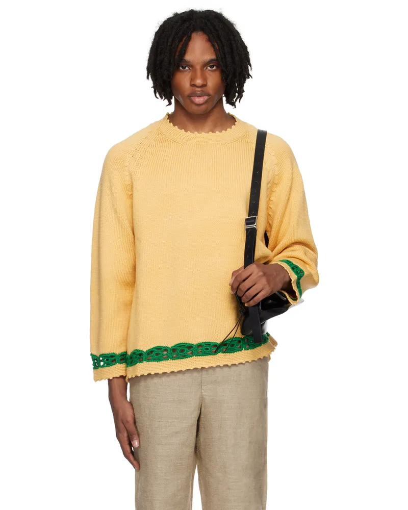 BODE Yellow Daisy Garland Sweater Yellw