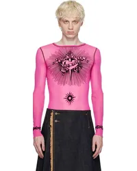 Jean Paul Gaultier Pink Flocked Long Sleeve T-Shirt 22-pinkshocking