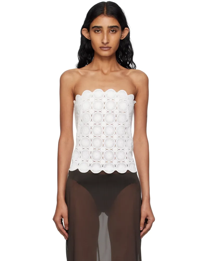 St. Agni White Doily Top White