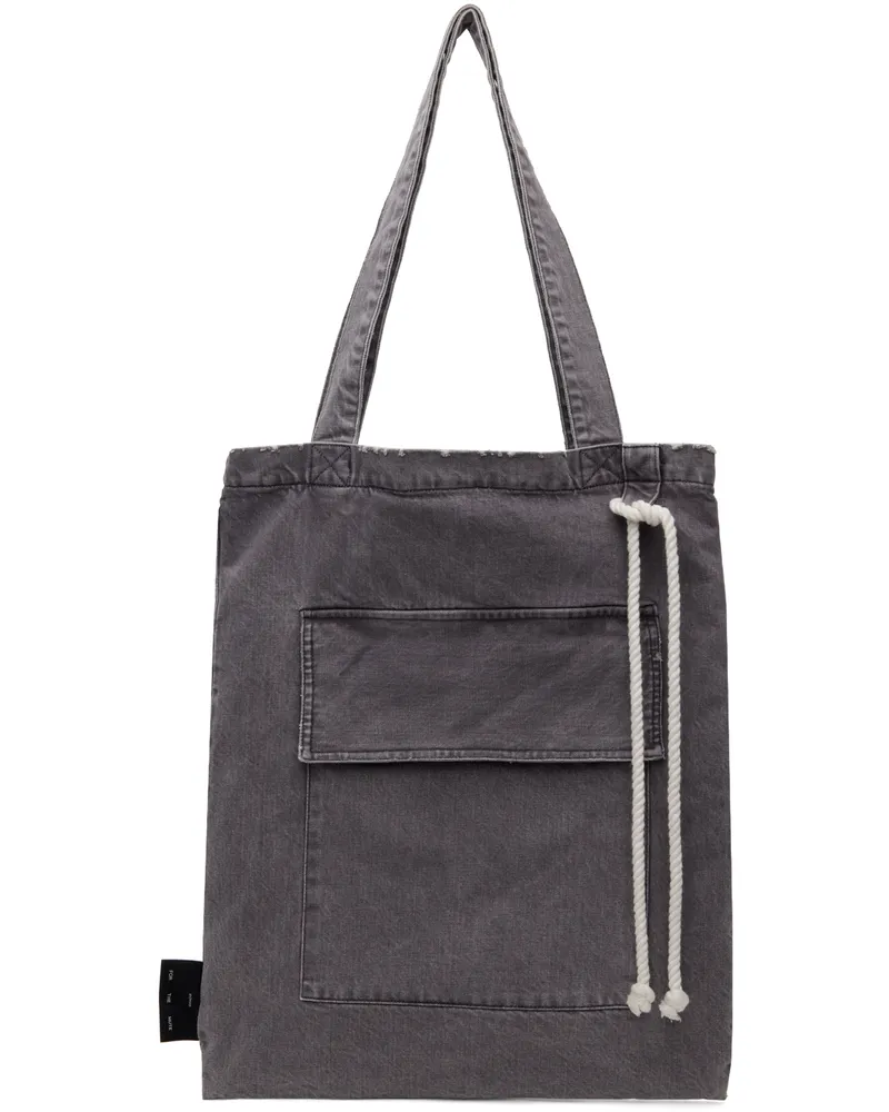 Song For The Mute Gray Flap Pocket Tote Dark