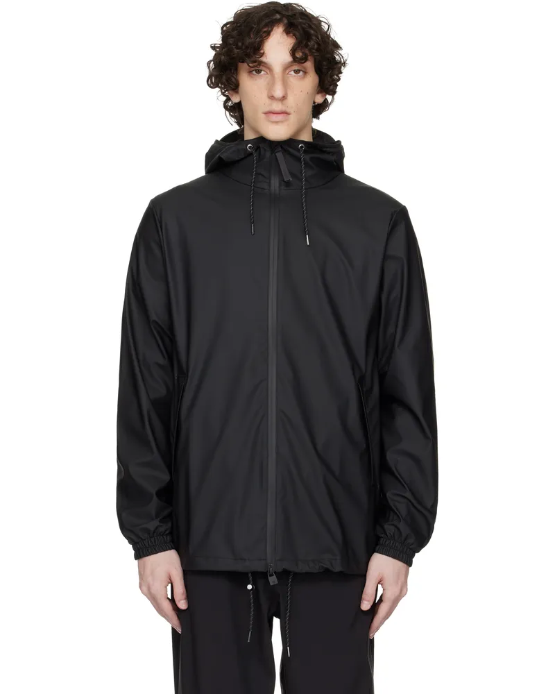 RAINS Black Storm Breaker Rain Jacket Black