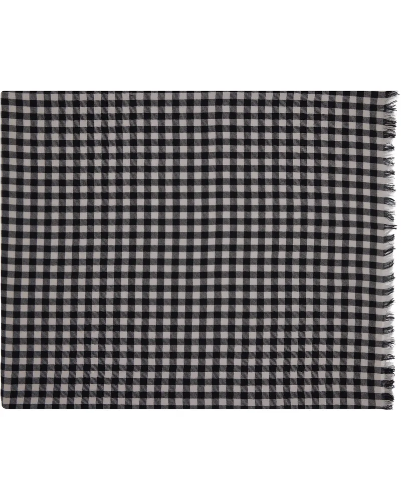 Rick Owens Black Concordians Mini Plaid Scarf 09p