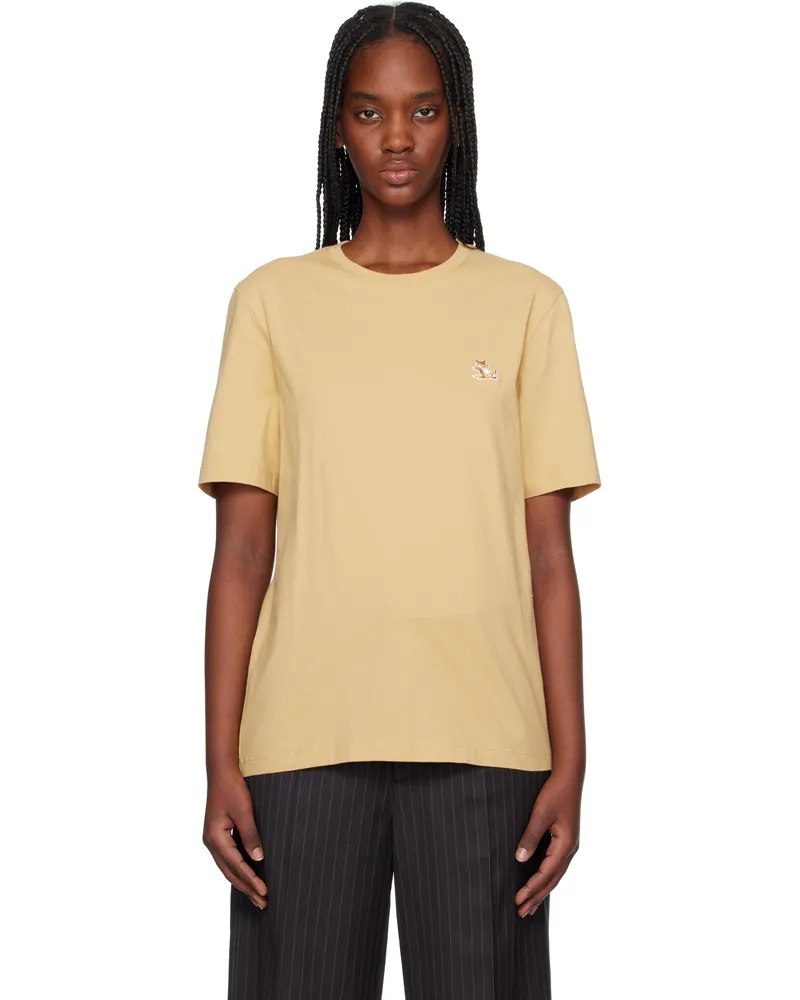 Kitsuné Yellow Chillax Fox Patch Regular T-shirt 0116