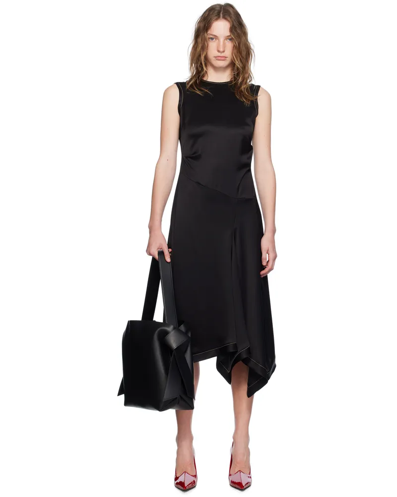 Acne Studios Black Raw Edge Midi Dress 900