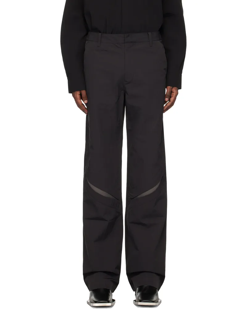 Heliot Emil Black Resilience Rib Trousers Black