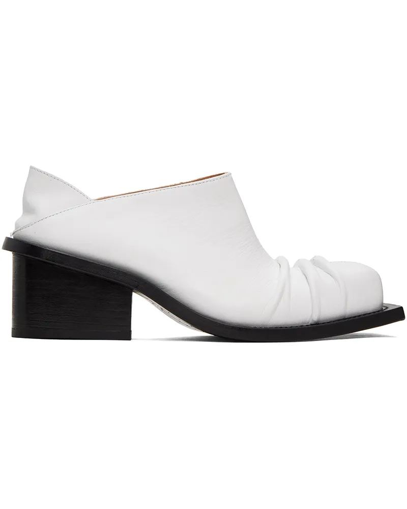 Fidan Novruzova SSENSE Exclusive White Convertible Chunky Heel Mules White