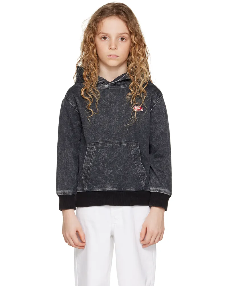 Diesel Kids Black Sum-Rib-Ne-Over Jjj Hoodie K02