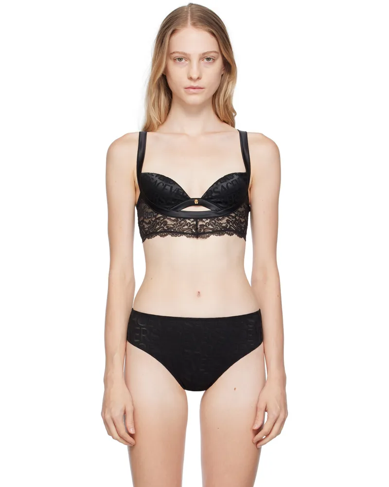 Versace Black Allover Bra 1b000