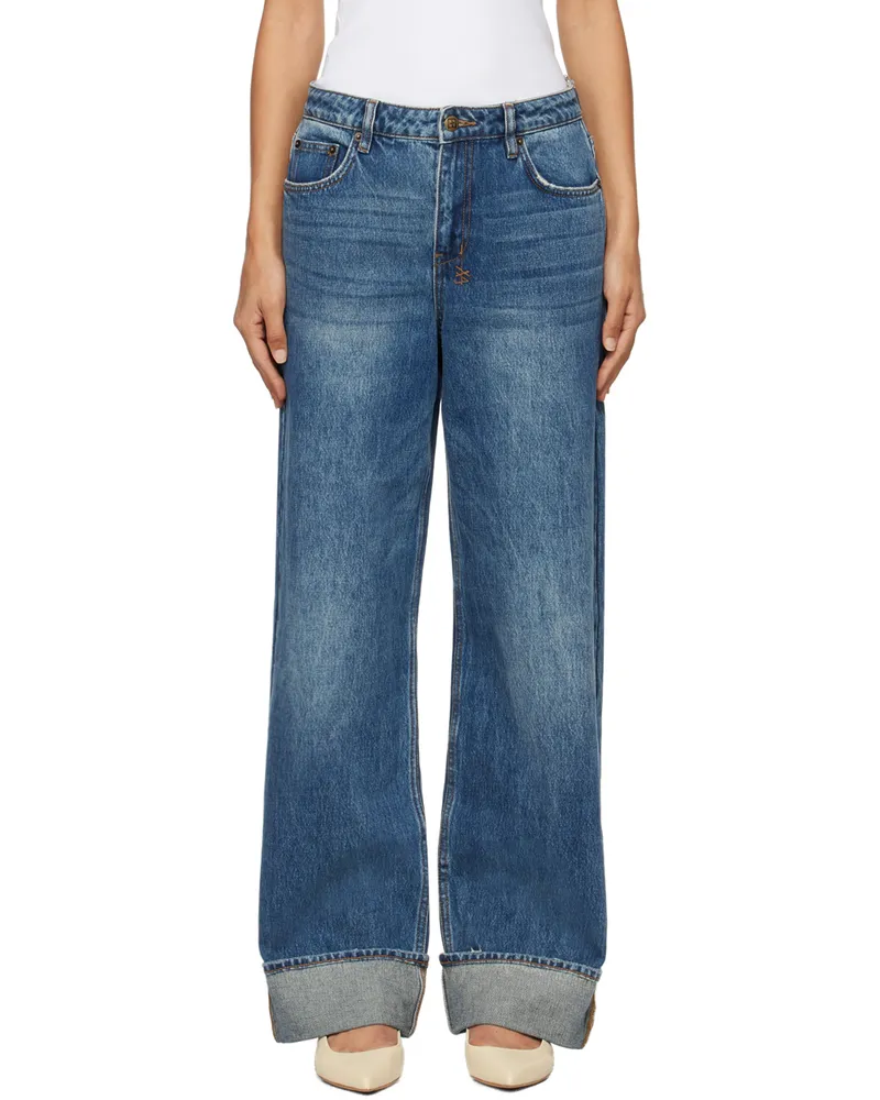 ksubi Blue Low Rider Cuffed Aged Jeans 098