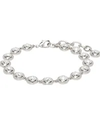 Amina Muaddi Silver Iris Anklet White