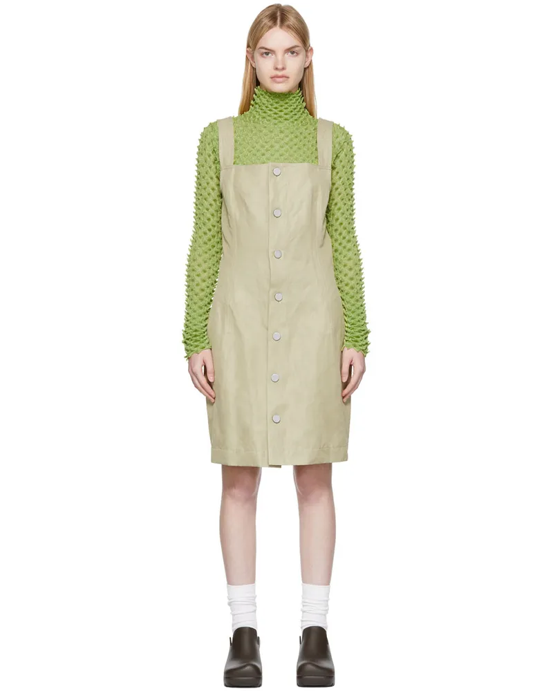 Bottega Veneta Green Cotton Minidress 3008