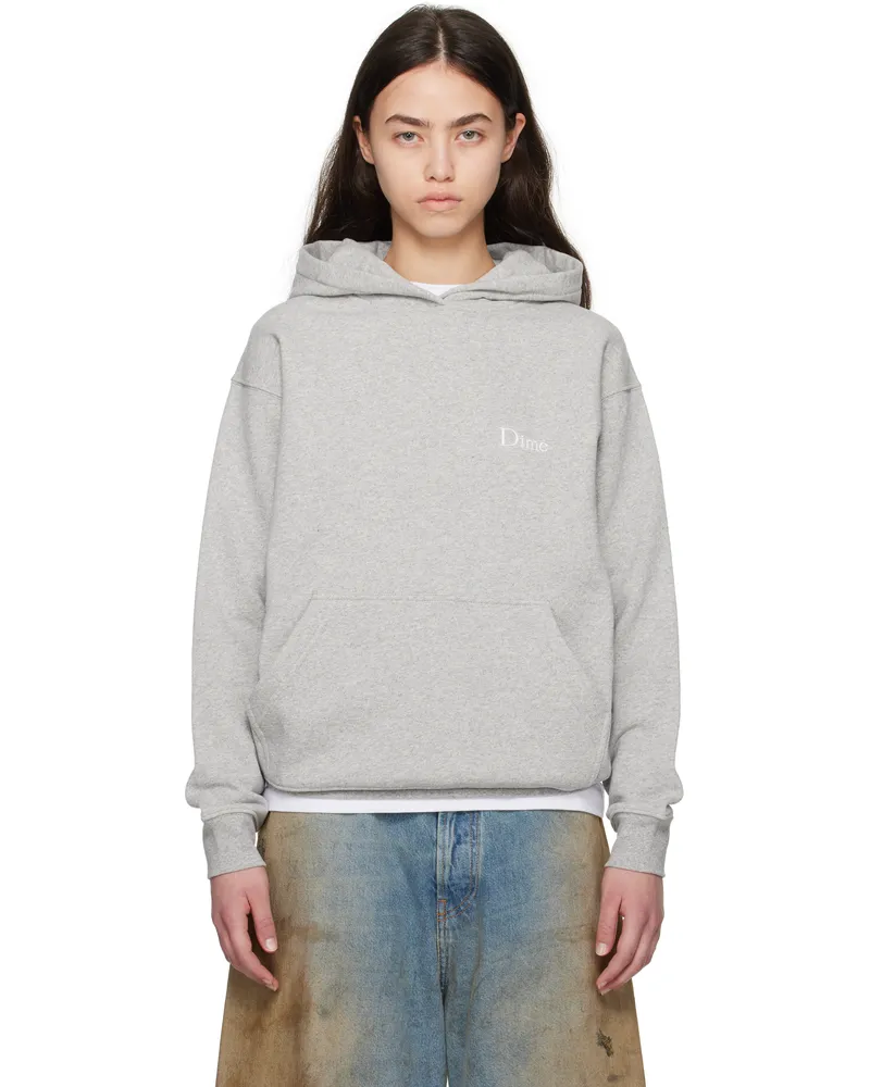 Dime Gray Classic Small Logo Hoodie Heather
