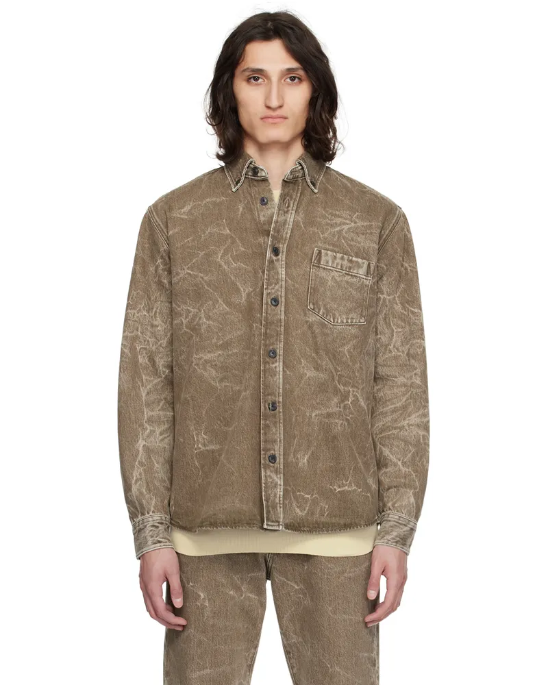 HUGO BOSS Khaki Button Denim Shirt 227-rust