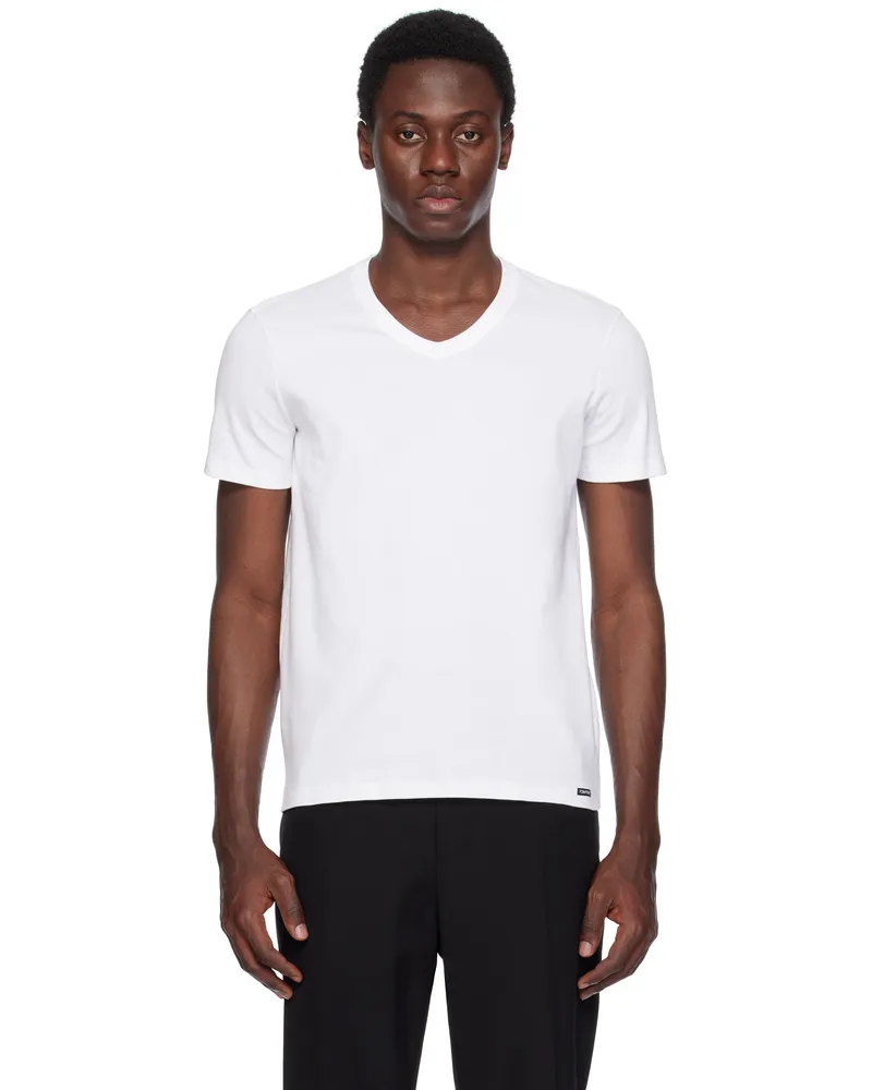 Tom Ford White Cotton Stretch Jersey T-shirt White