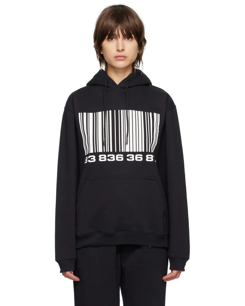 VTMNTS Black Big Barcode Hoodie Black