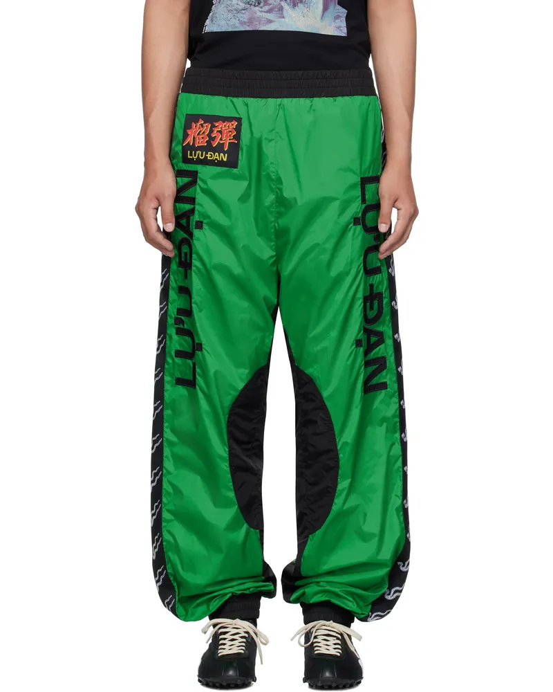 LU'U DAN Green L-D Track Pants Race