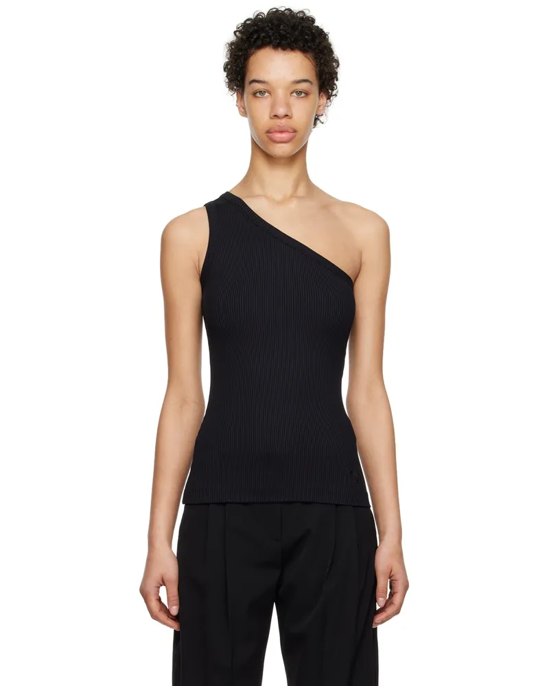 Stella McCartney Black Single-Shoulder Tank Top 1000