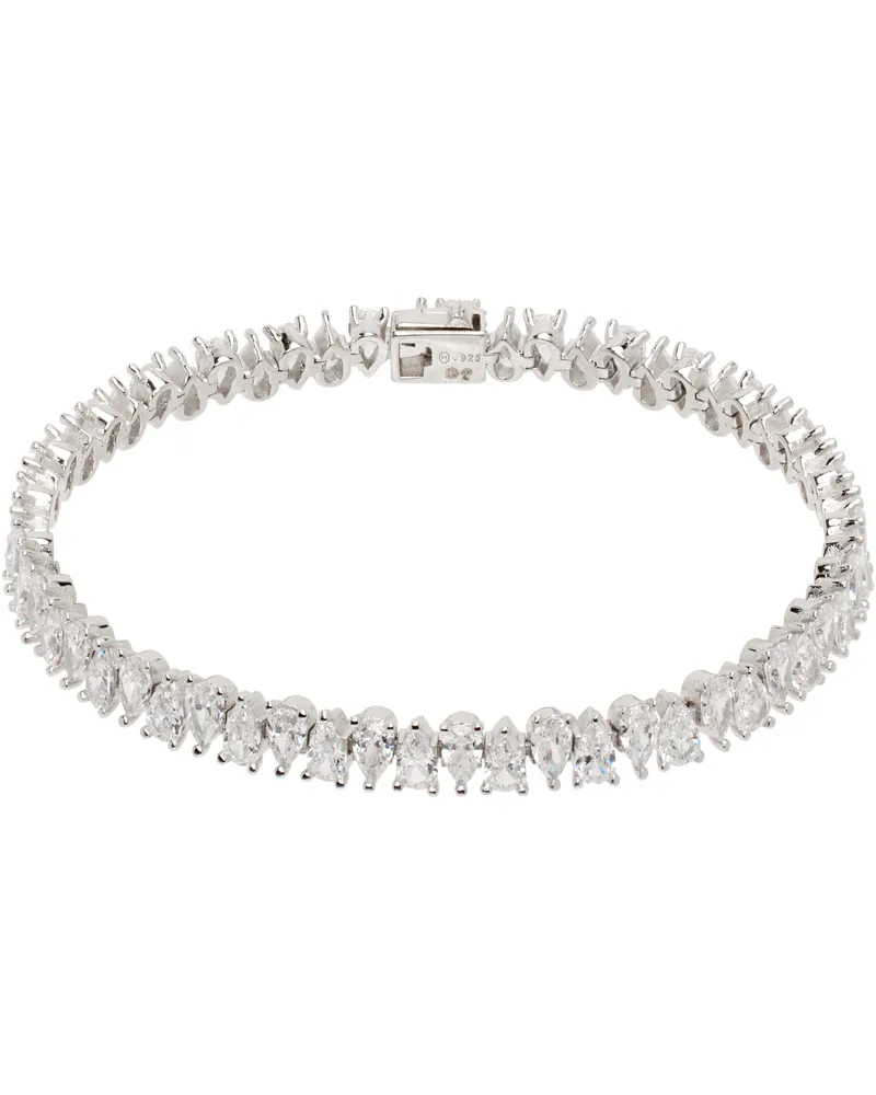 Hatton Labs Silver Drop Tennis Bracelet White