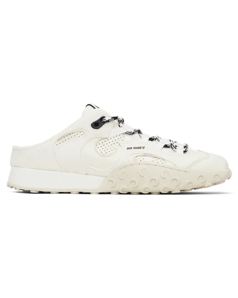Marine Serre White Suede Leather MS Rise Tyko Mules Wh10