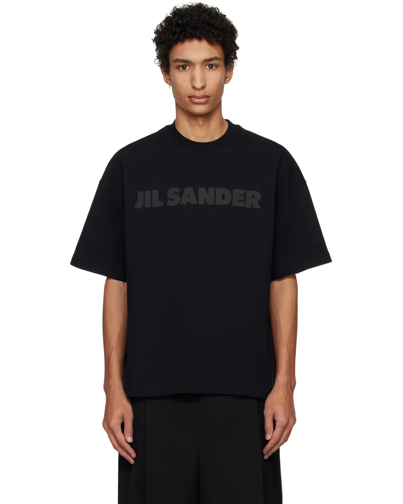 Jil Sander Black Printed-Logo T-shirt 001
