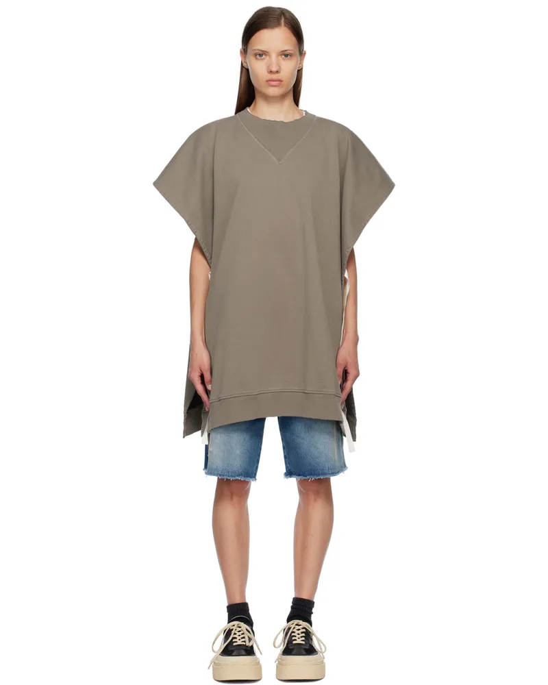 Maison Margiela Taupe Draped Sweatshirt 816